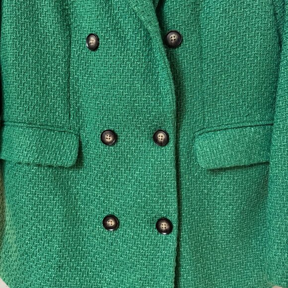 Vero Moda Kelly Green Tweed Double Breasted Blazer Fully Lined - Picture 3 of 3